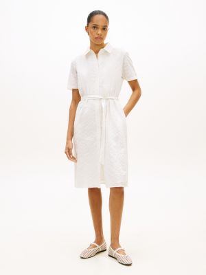 beige geweven mary jane ballerina voor dames - tommy hilfiger