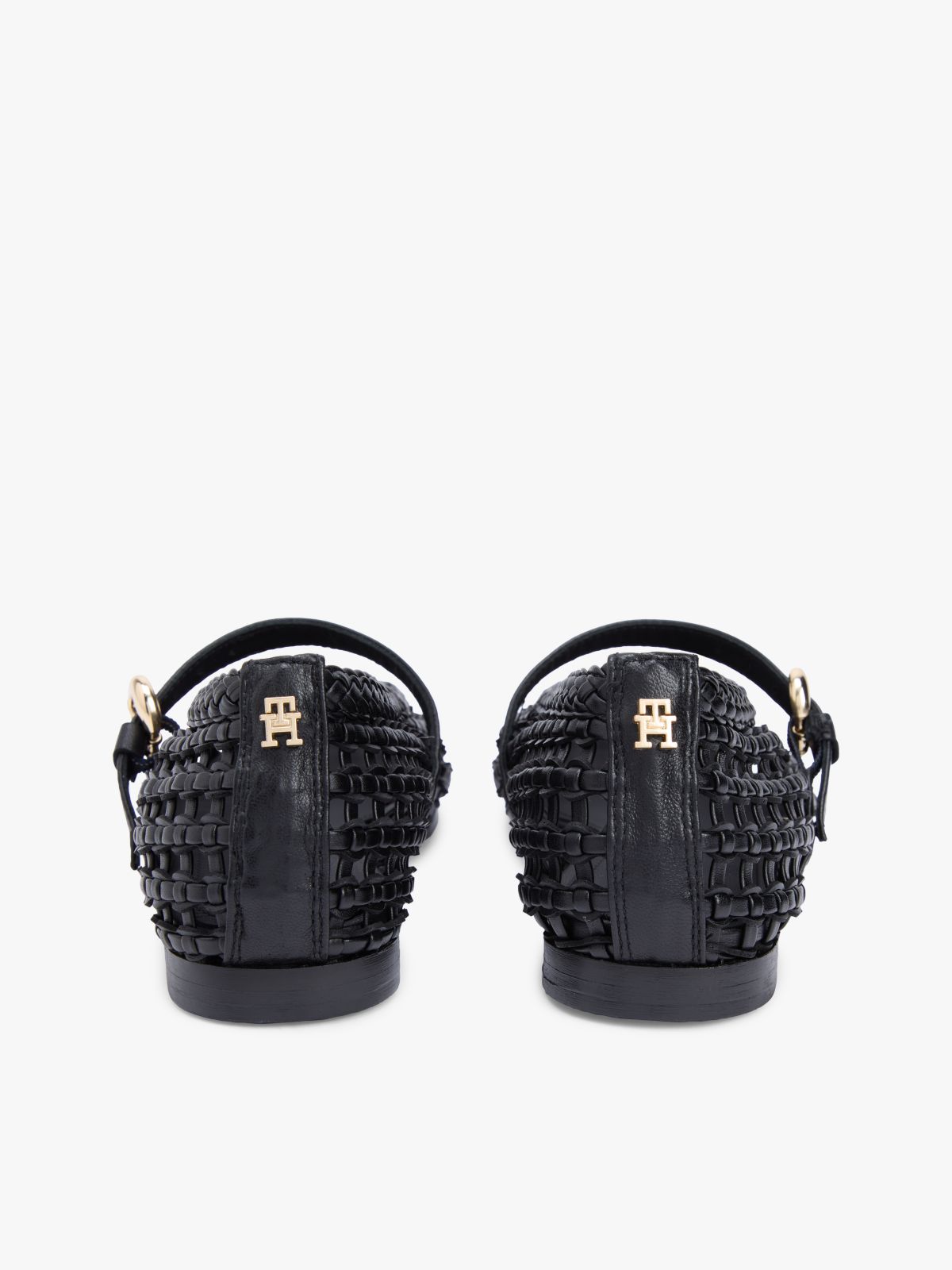 Woven Mary Jane Ballerinas — Black