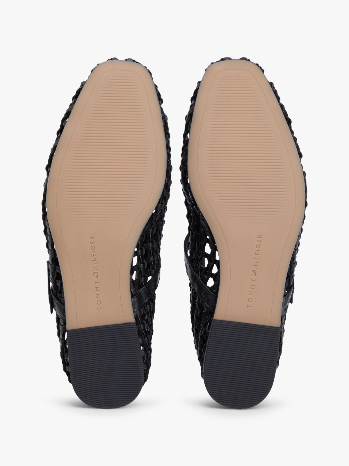Woven Mary Jane Ballerinas — Black