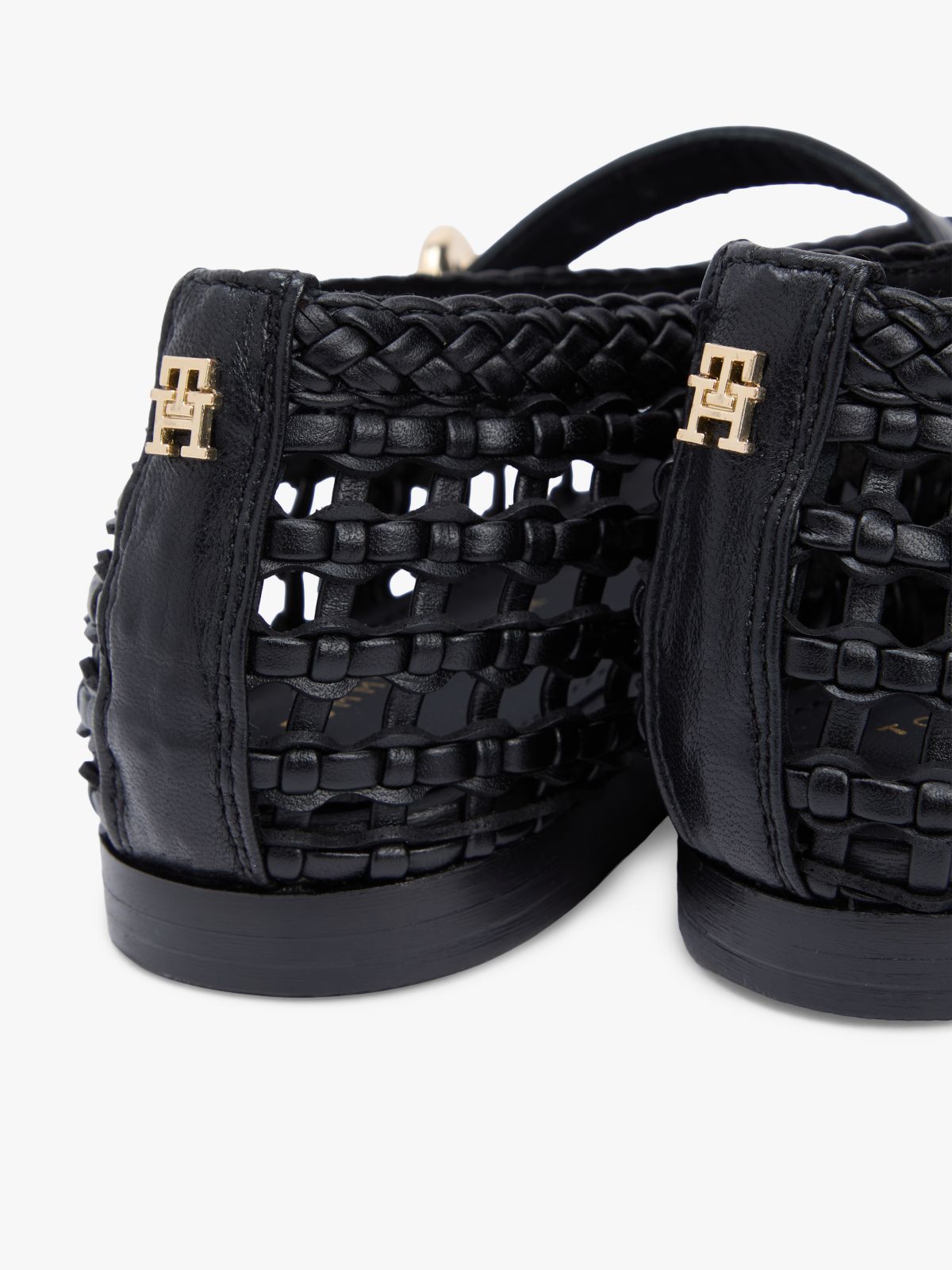 Woven Mary Jane Ballerinas — Black
