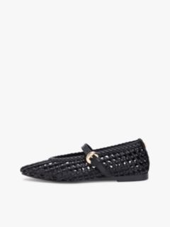 Woven Mary Jane Ballerinas — Black 7