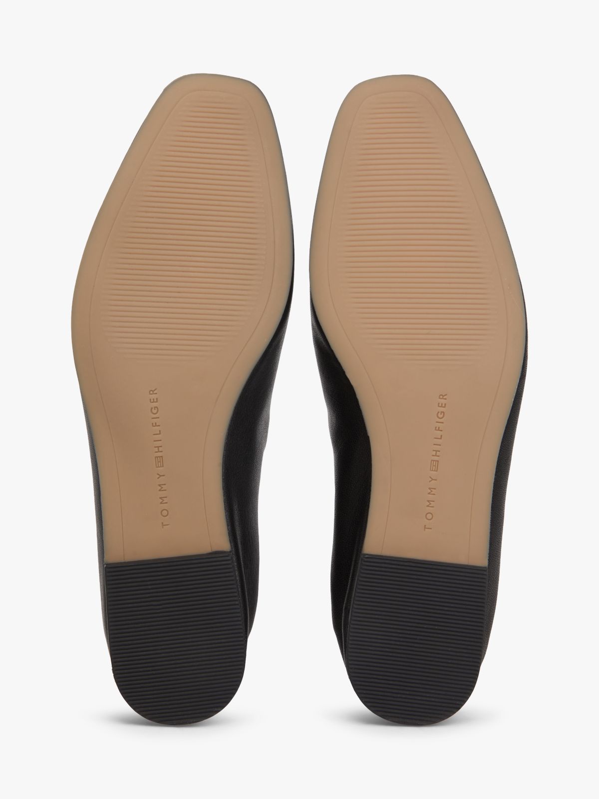 Leather Elasticated Strap Ballerinas — Black