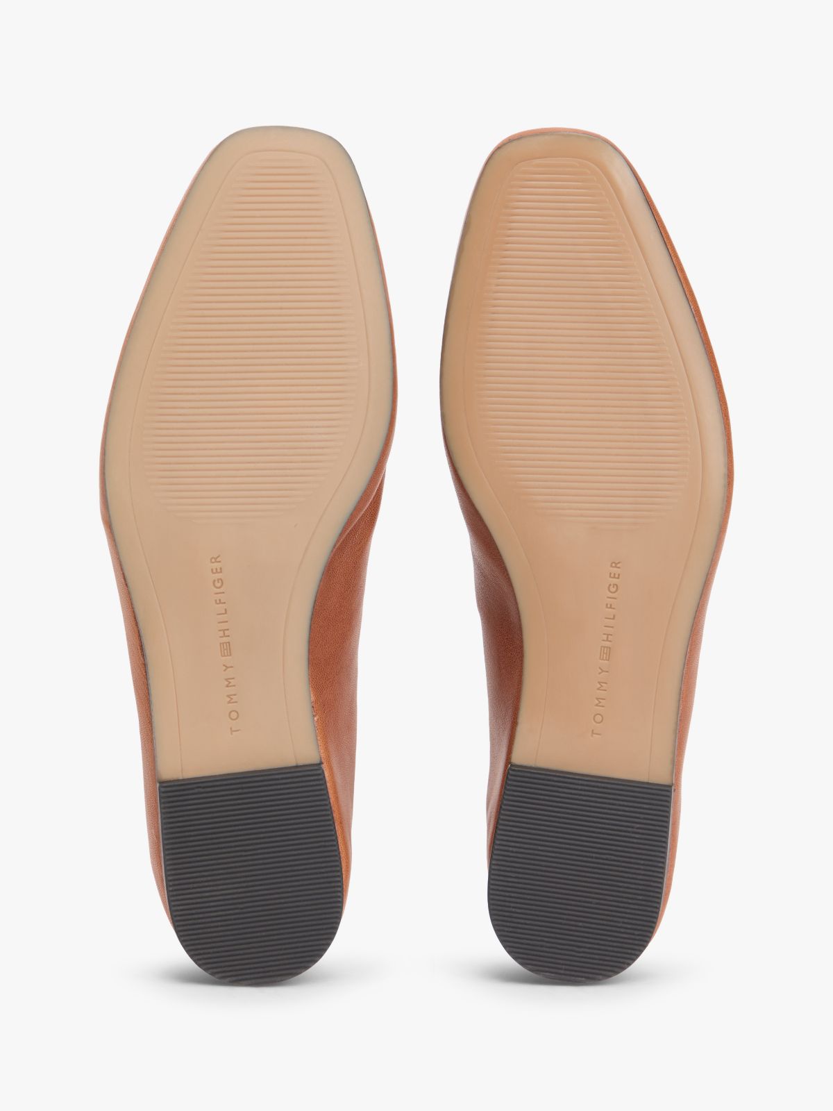 Leather Elasticated Strap Ballerinas — Brown