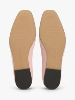Leather Elasticated Strap Ballerinas — Pink 5