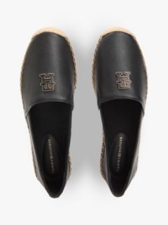 TH Monogram Leather Espadrilles — Black 3