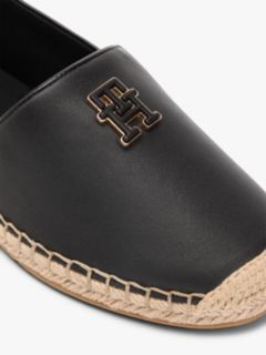 TH Monogram Leather Espadrilles — Black 6