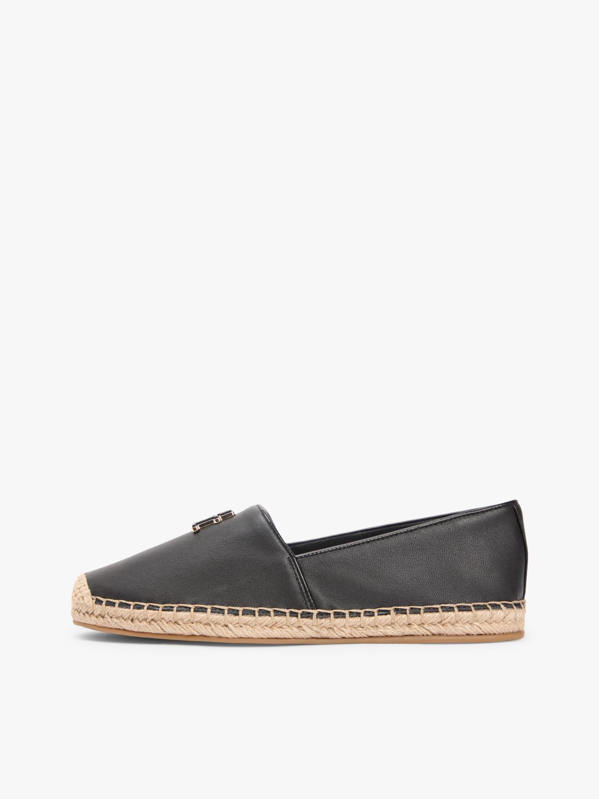 TH Monogram Leather Espadrilles — Black