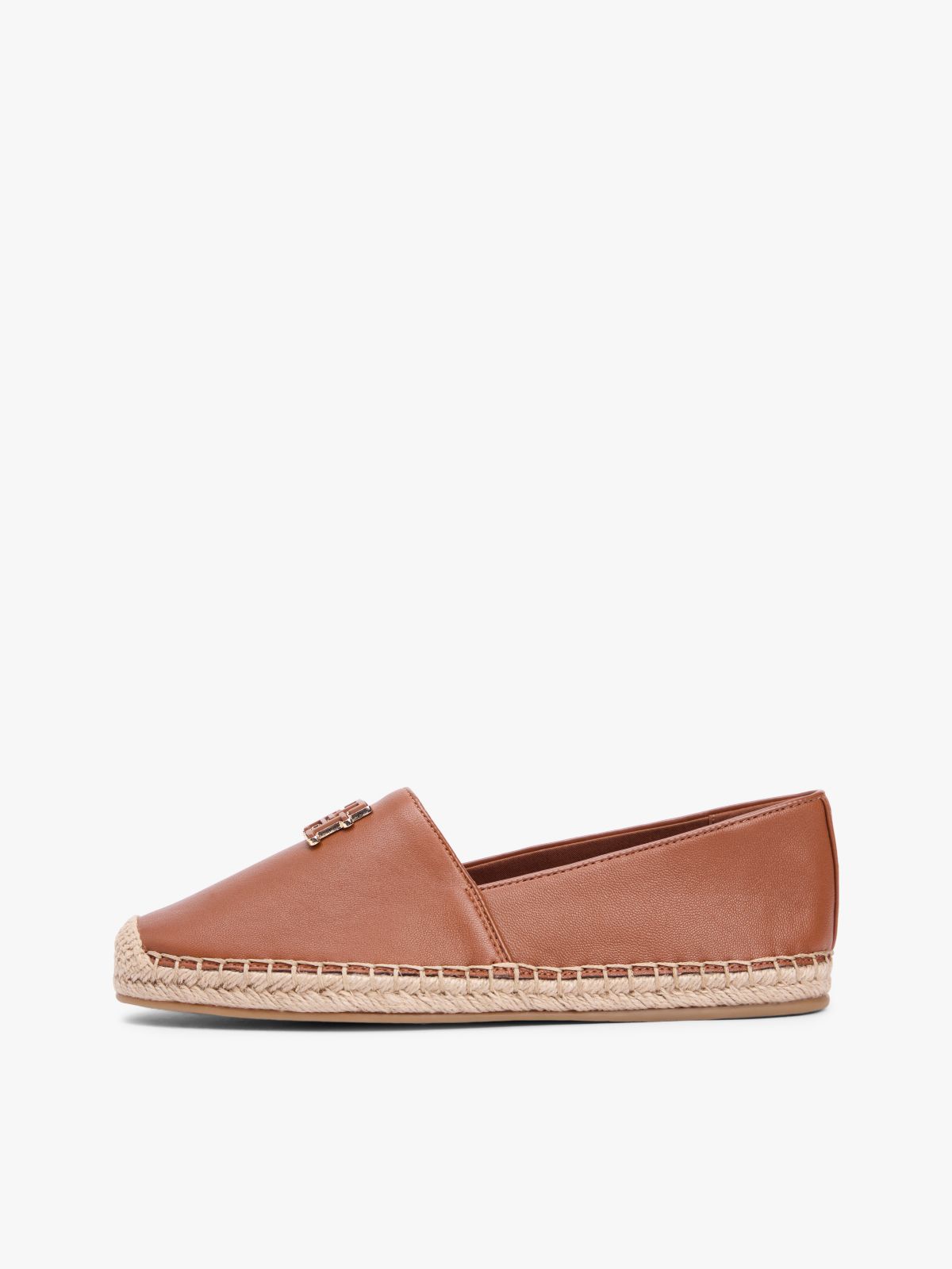 TH Monogram Leather Espadrilles — Brown