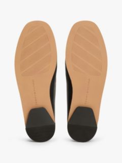 Leather Ruched Toe Loafers — Black 5