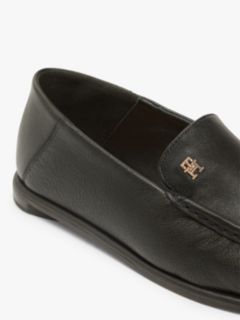 Leather Ruched Toe Loafers — Black 6