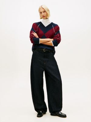 schwarz gepolsterter lackleder-loafer für damen - tommy hilfiger