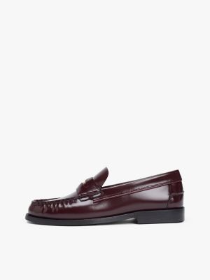 red patent leather cushioned loafers for women tommy hilfiger