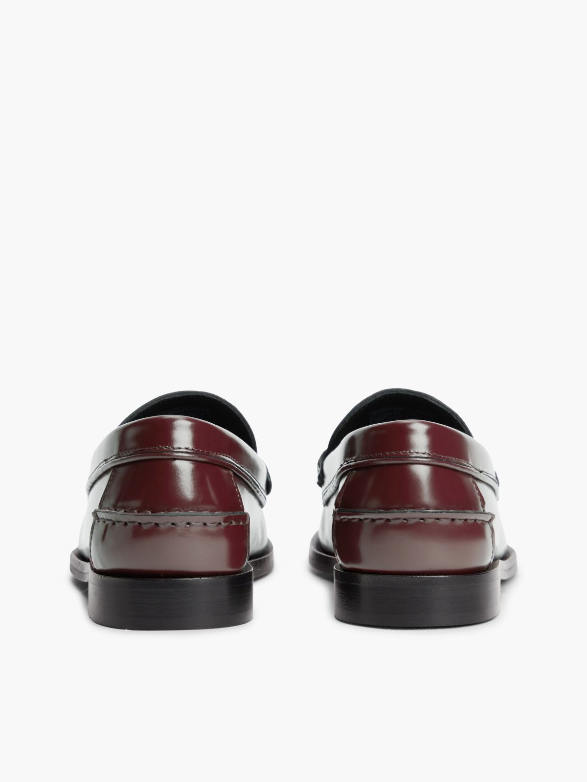 Shiny Leather Penny Loafers — Red