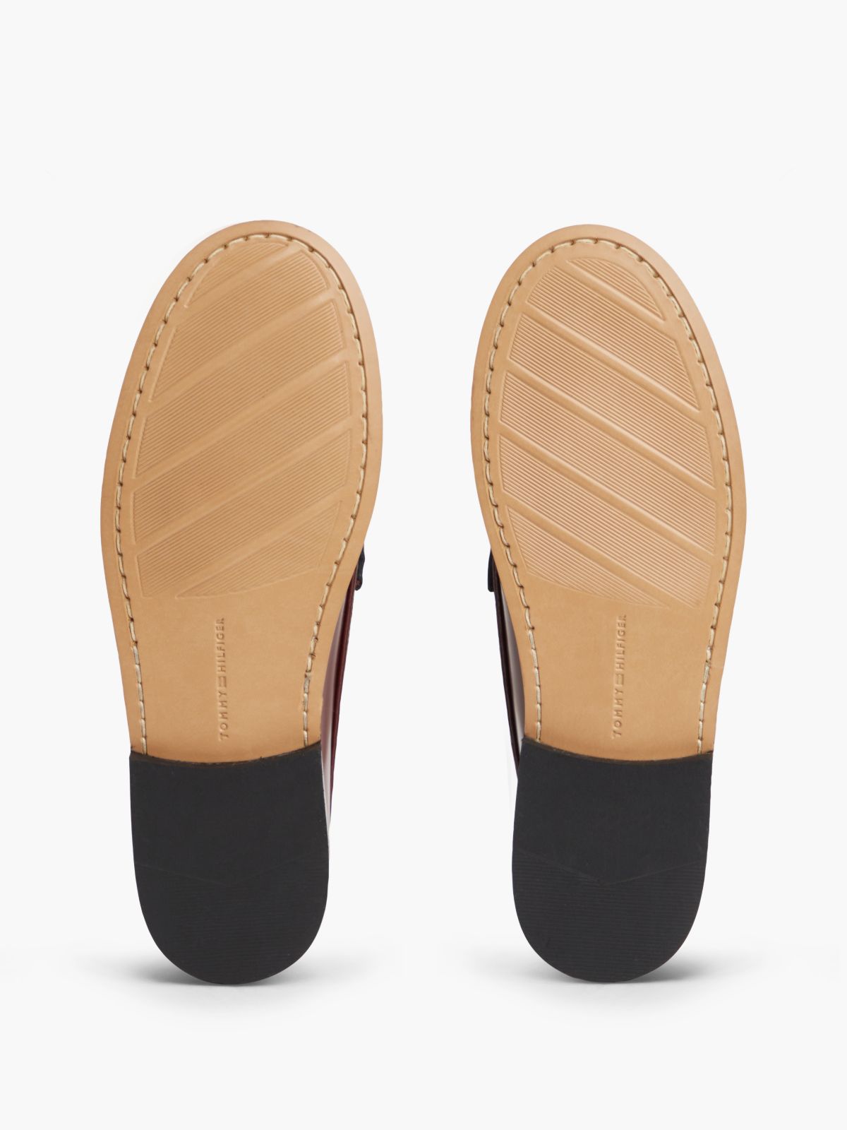 Shiny Leather Penny Loafers — Red