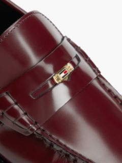 Shiny Leather Penny Loafers — Red 6