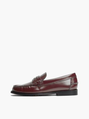 red shiny leather penny loafers for women tommy hilfiger