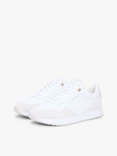 Embossed TH Monogram Leather Trainers — White 2
