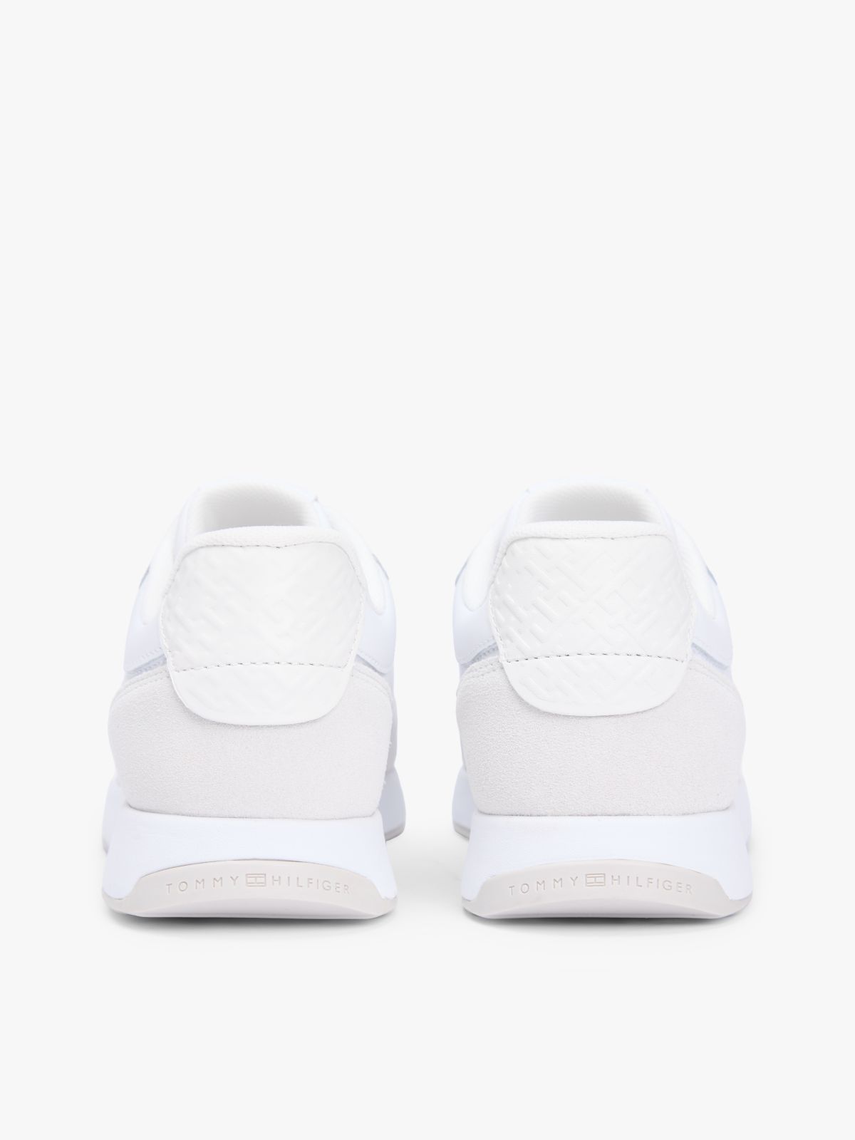 Embossed TH Monogram Leather Trainers — White