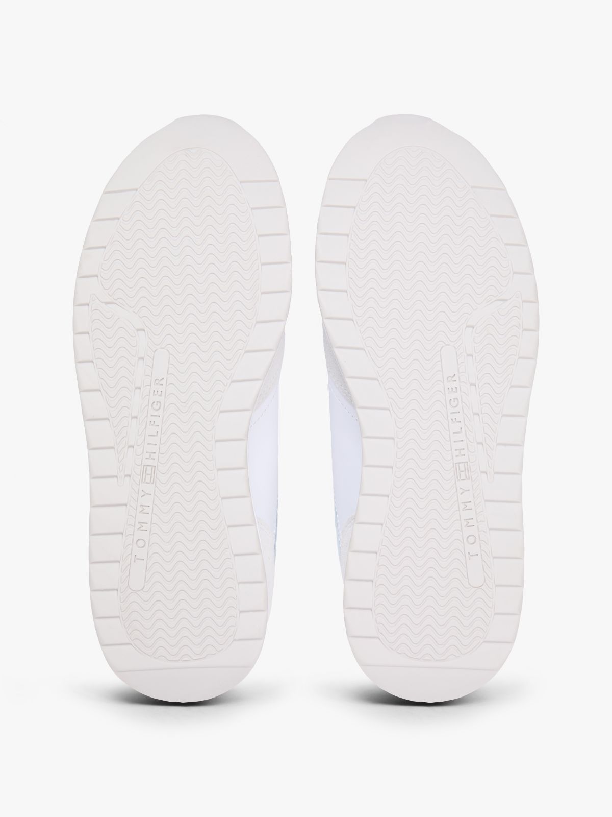 Embossed TH Monogram Leather Trainers — White
