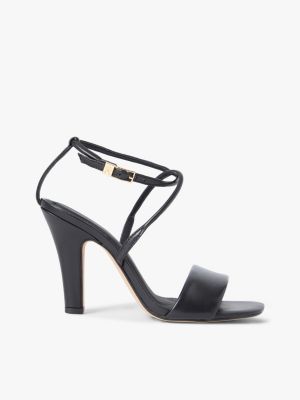 black leather open toe high heels for women tommy hilfiger