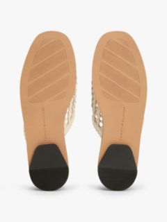 Woven Flat Mules — Beige 5