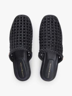 Woven Flat Mules — Black 3