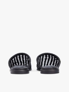 Woven Flat Mules — Black 4