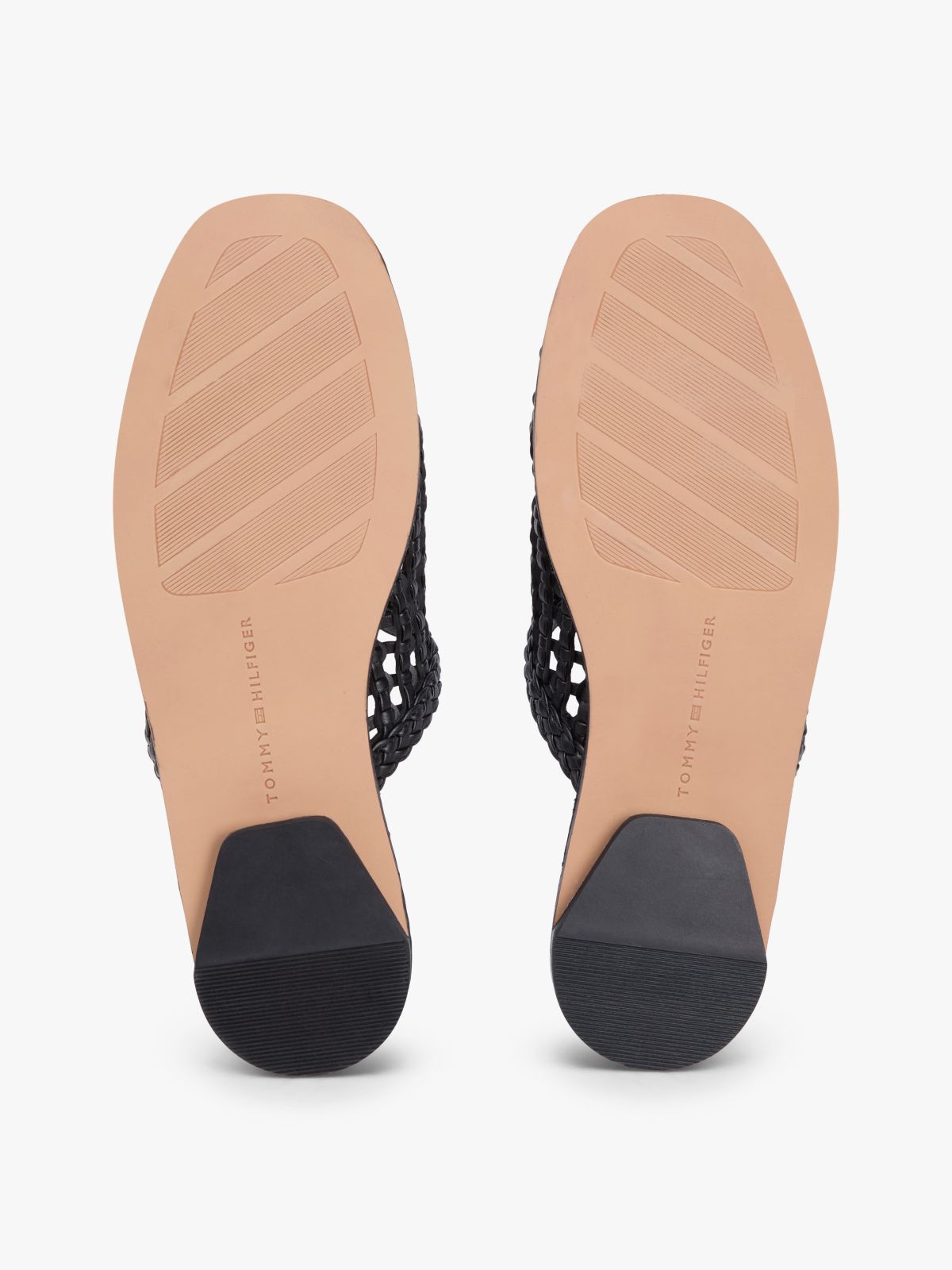 Woven Flat Mules — Black