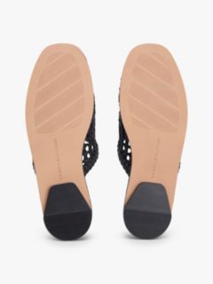 Woven Flat Mules — Black 5