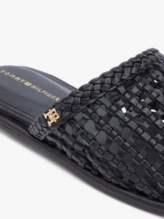 Woven Flat Mules — Black 6