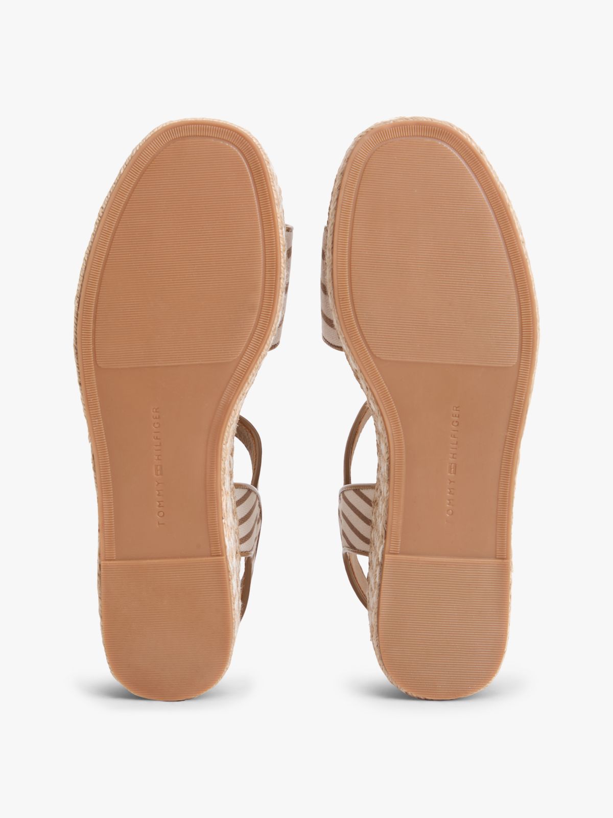 Breton Stripe Platform Wedge Espadrilles — Beige