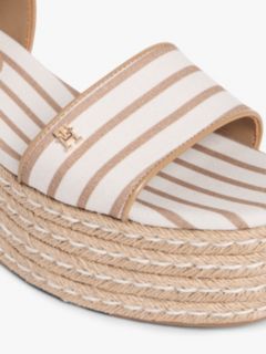 Breton Stripe Platform Wedge Espadrilles — Beige 6