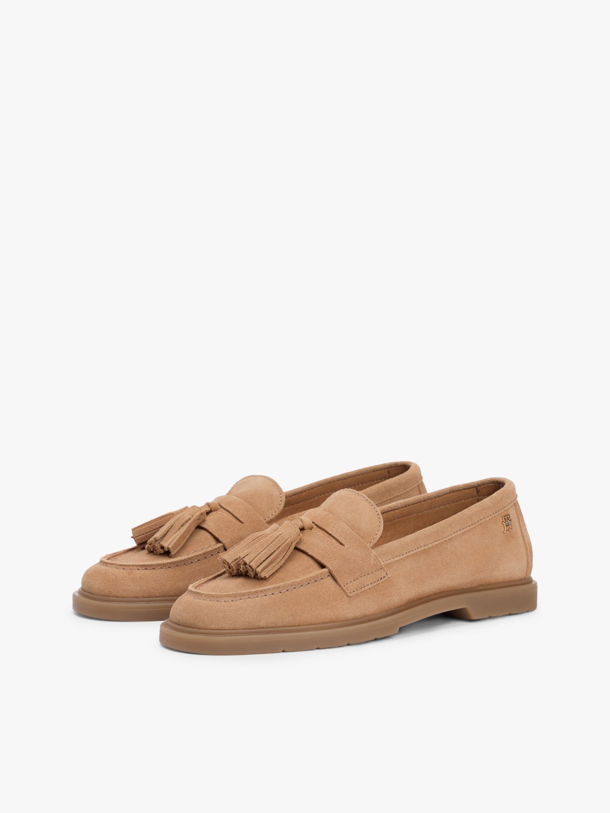 Lightweight Suede Tassel Loafers — Khaki