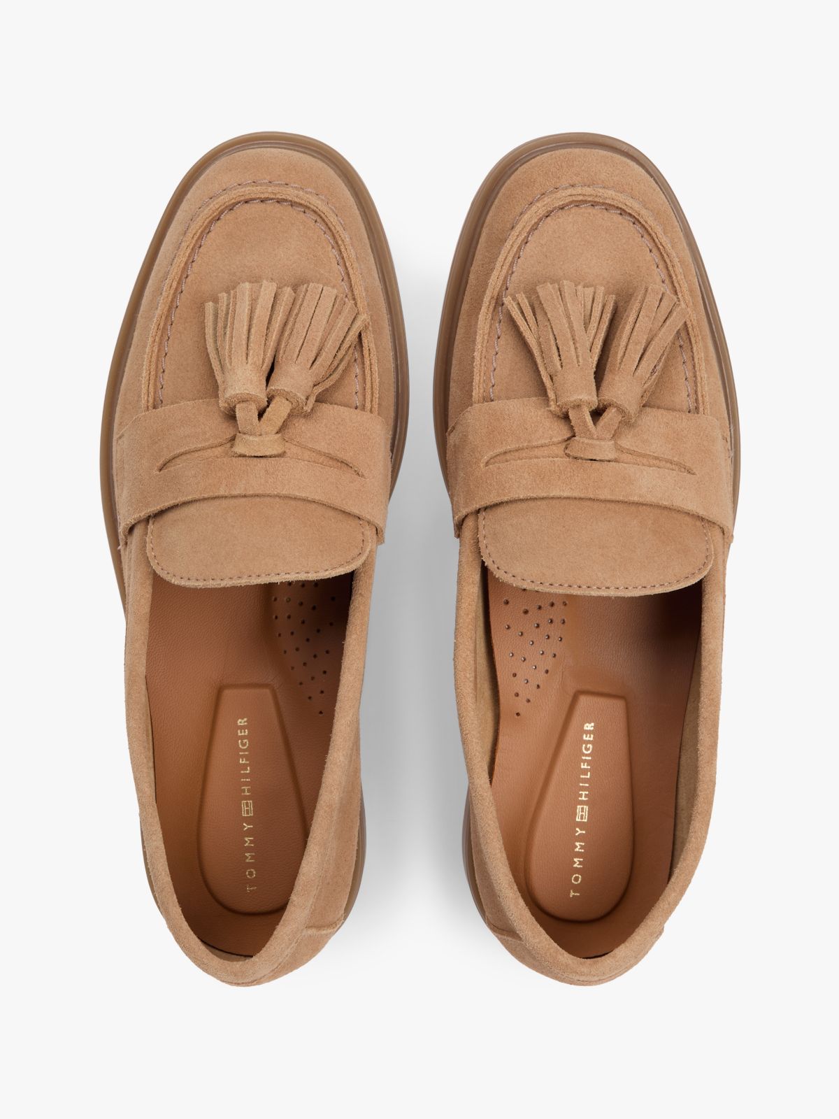 Lightweight Suede Tassel Loafers — Khaki
