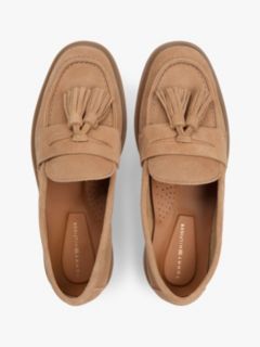Lightweight Suede Tassel Loafers — Khaki 3