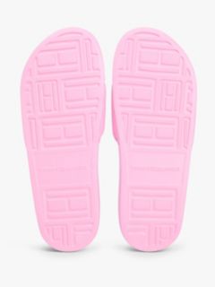 Logo Embroidery Canvas Pool Slides — Pink 5
