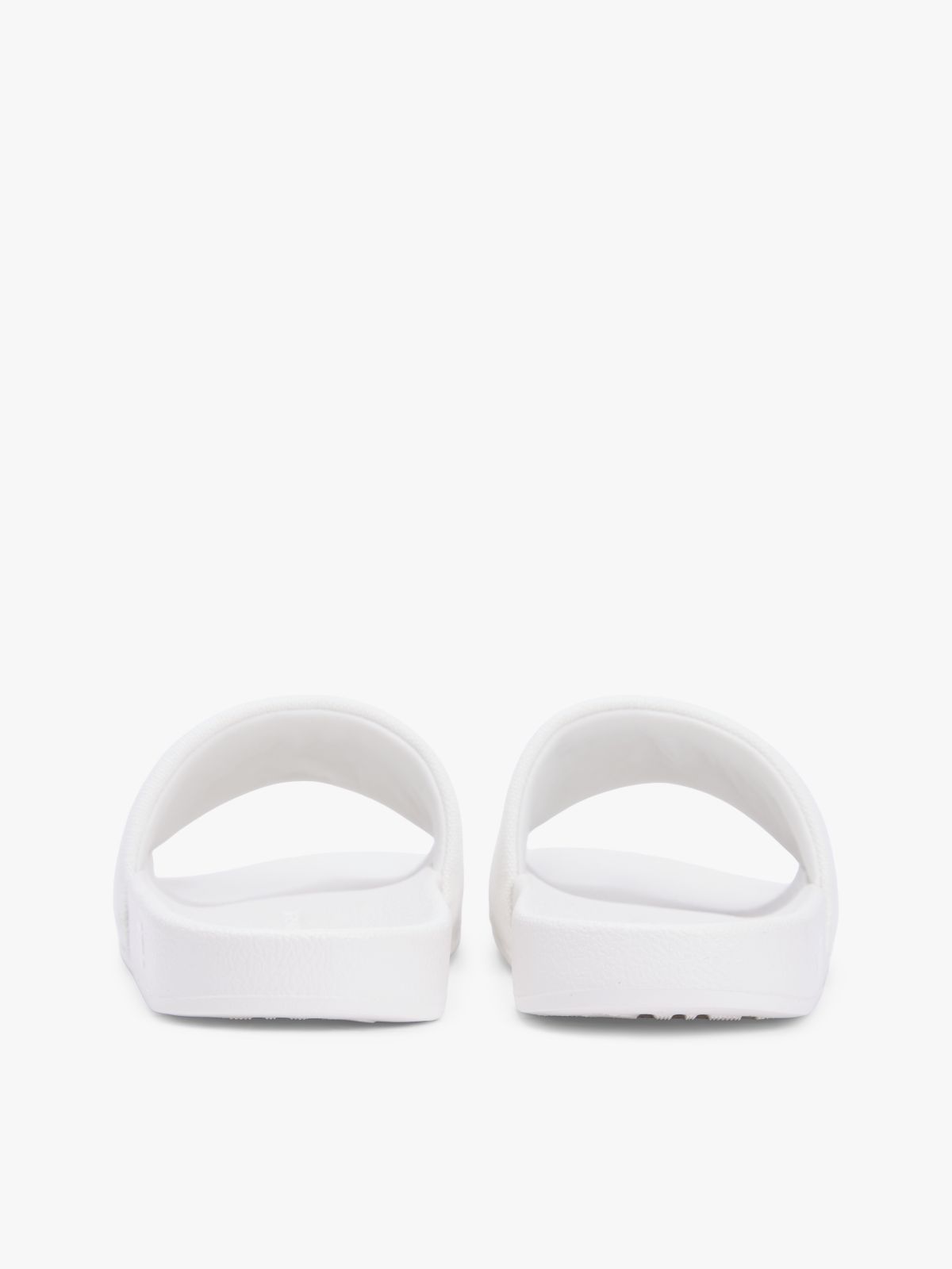 Logo Embroidery Canvas Pool Slides — White