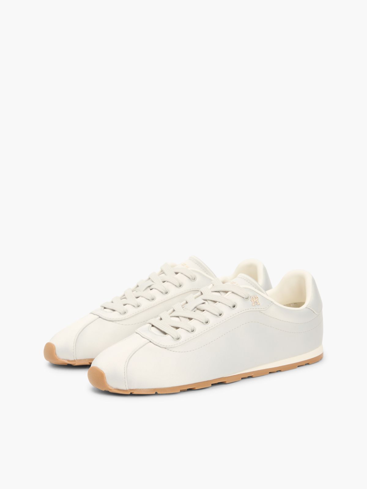 TH Monogram Satin Trainers — Grey