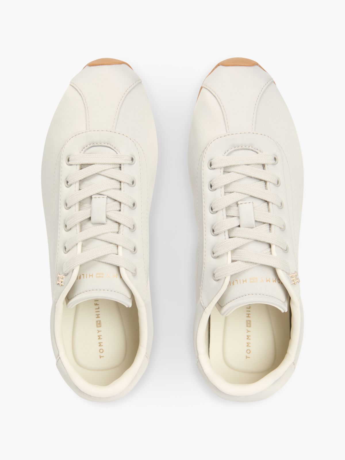 TH Monogram Satin Trainers — Grey