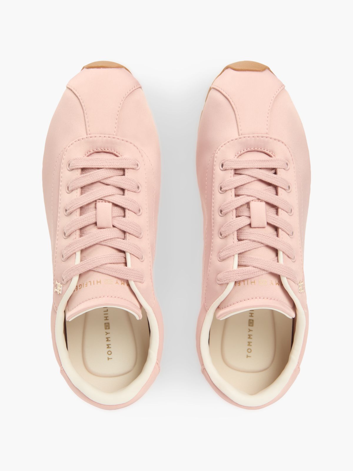 TH Monogram Satin Trainers — Pink