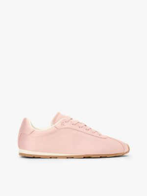 pink satin-sneaker mit th-monogramm für damen - tommy hilfiger