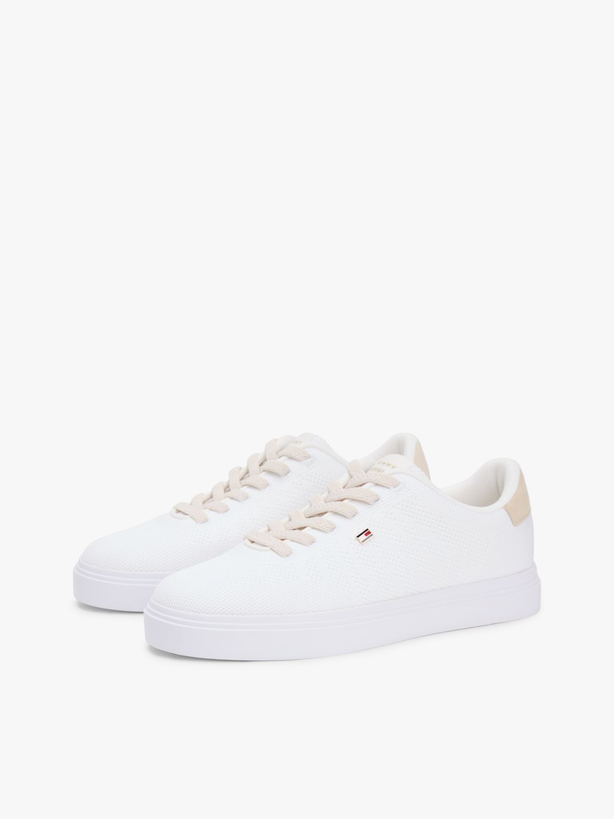 Knit Cupsole Trainers — White