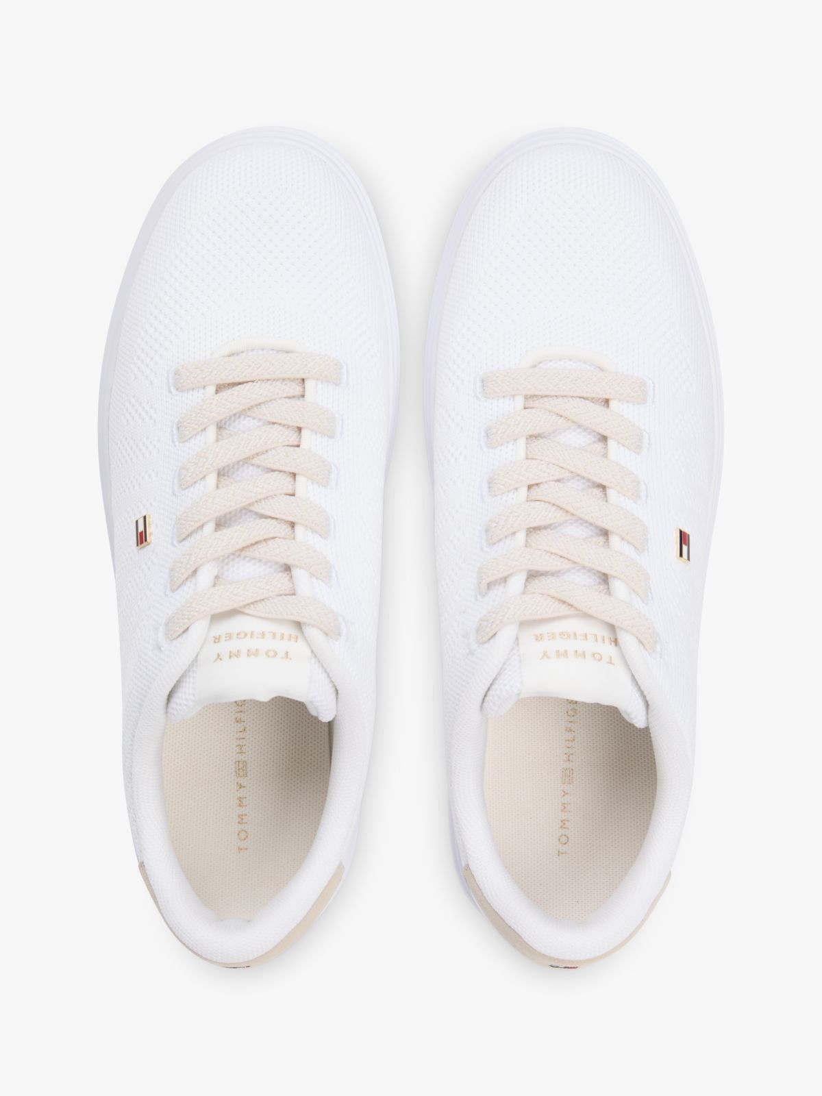 Knit Cupsole Trainers — White