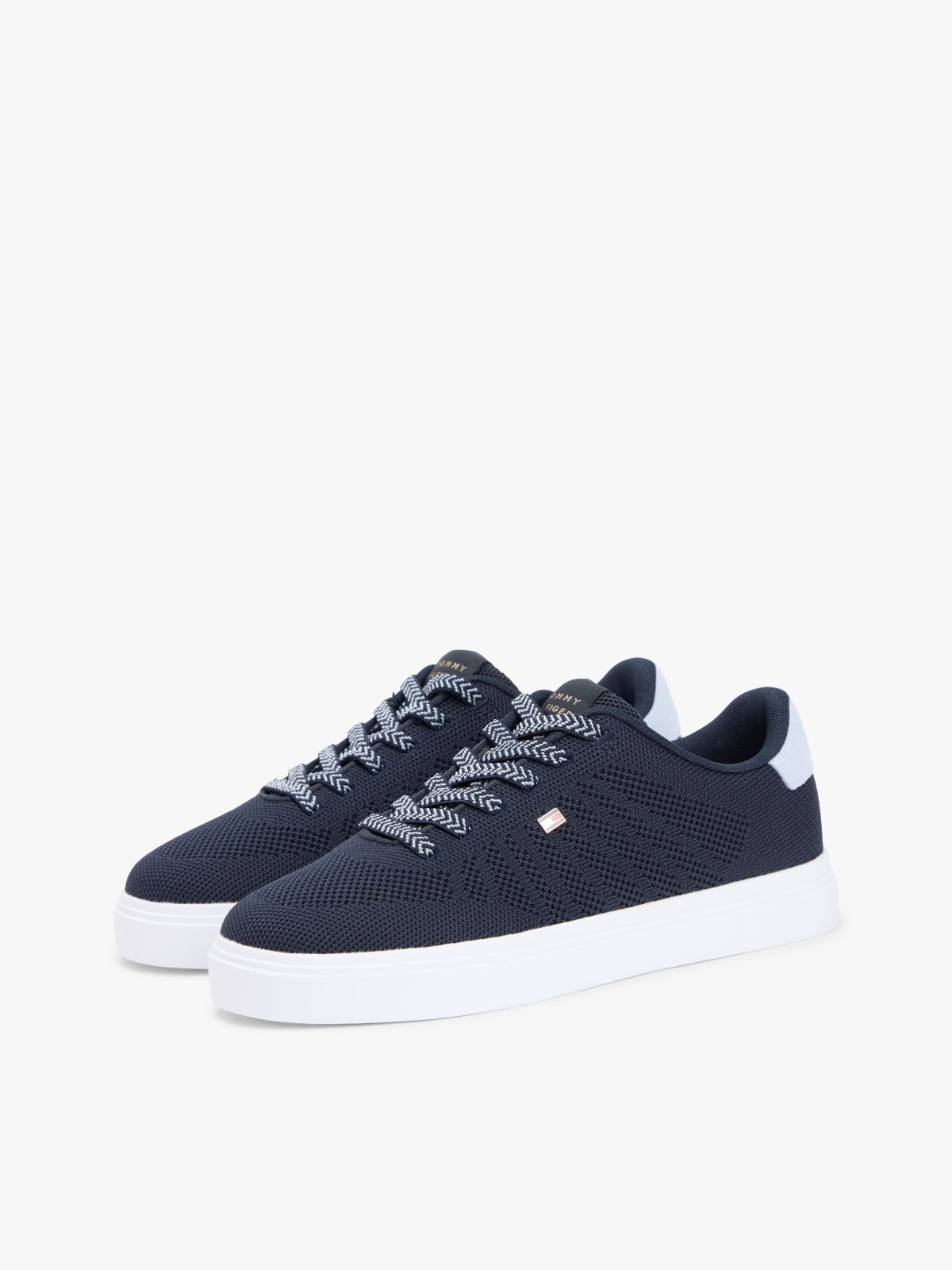 Knit Cupsole Trainers — Blue