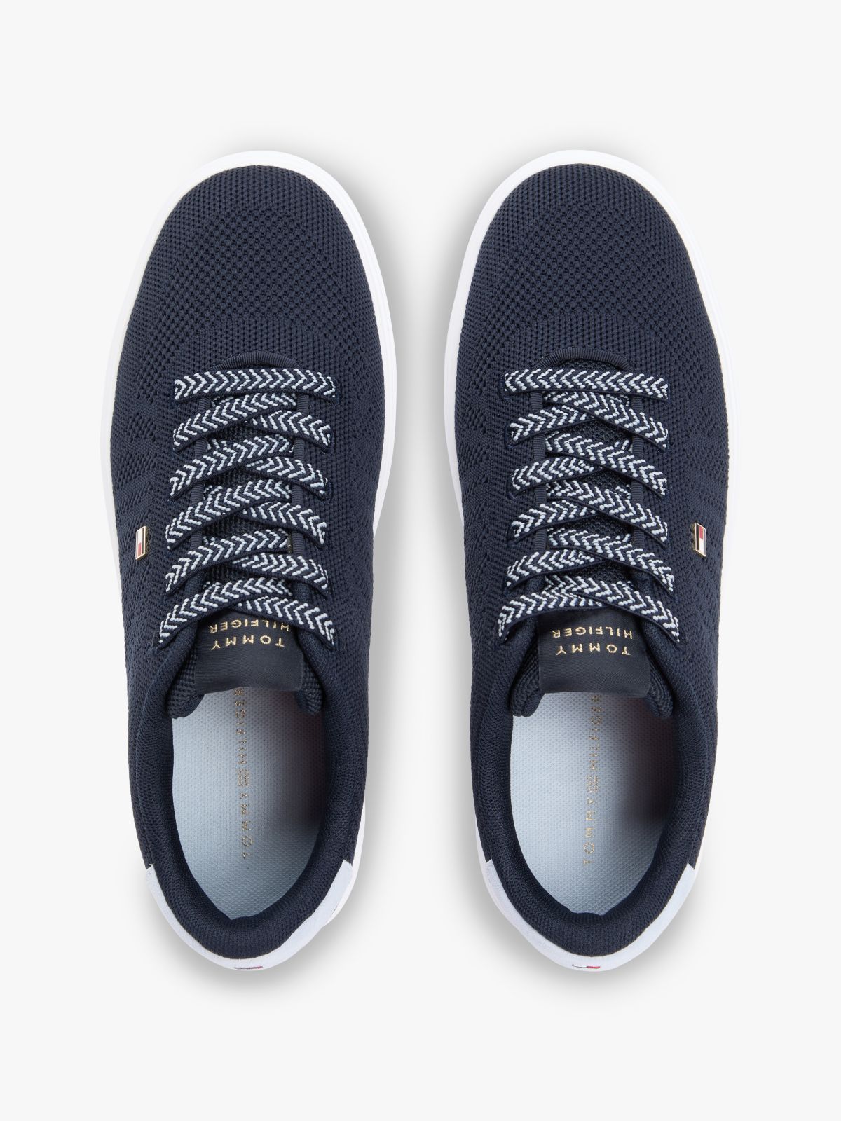 Knit Cupsole Trainers — Blue