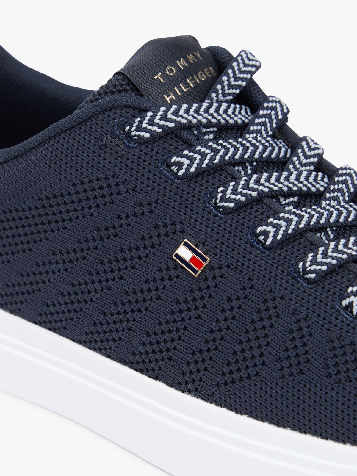 Knit Cupsole Trainers — Blue