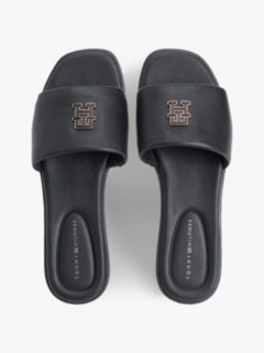Leather TH Monogram Strap Mules — Black 3