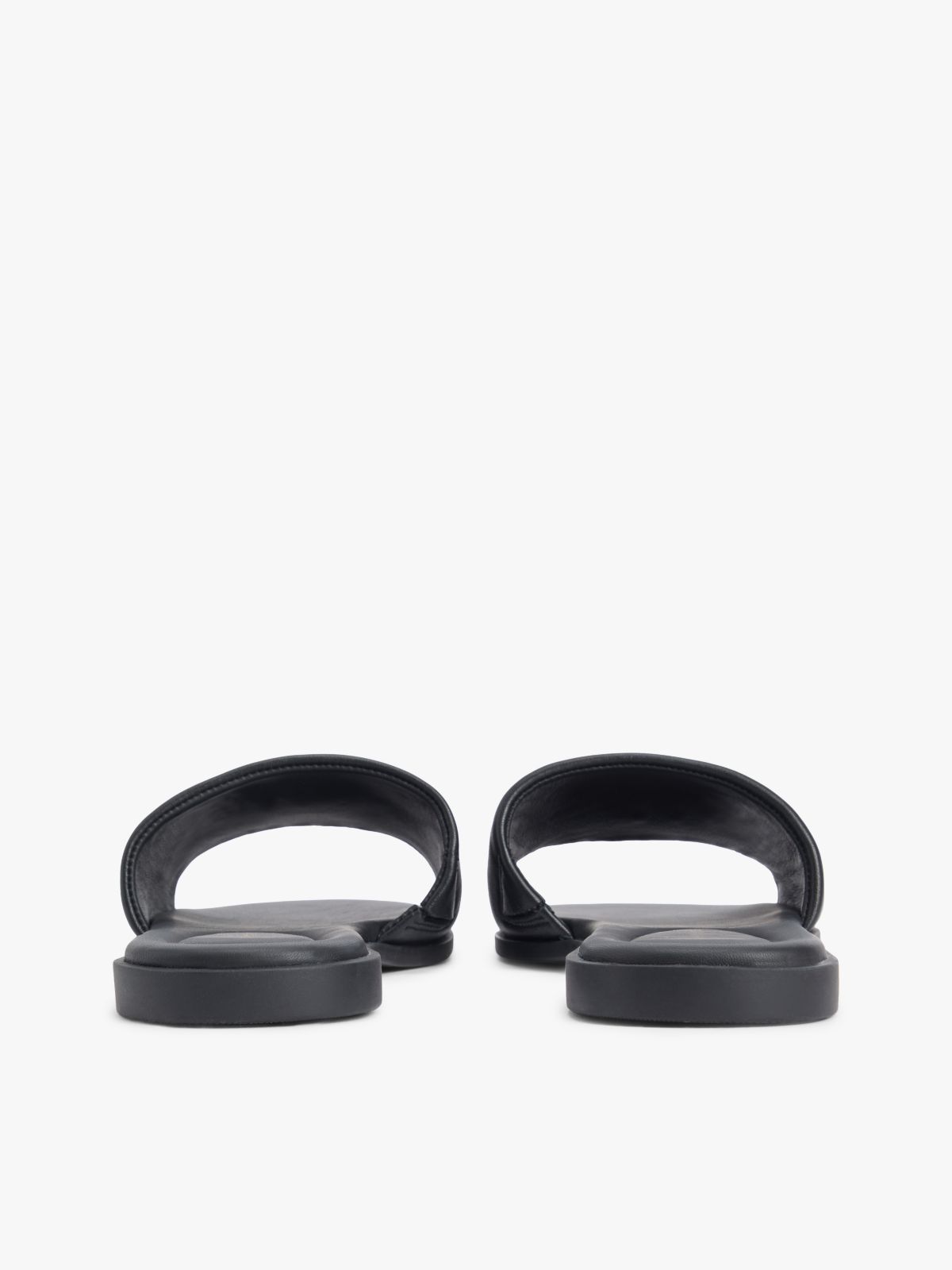 Leather TH Monogram Strap Mules — Black