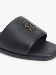 Leather TH Monogram Strap Mules — Black 6