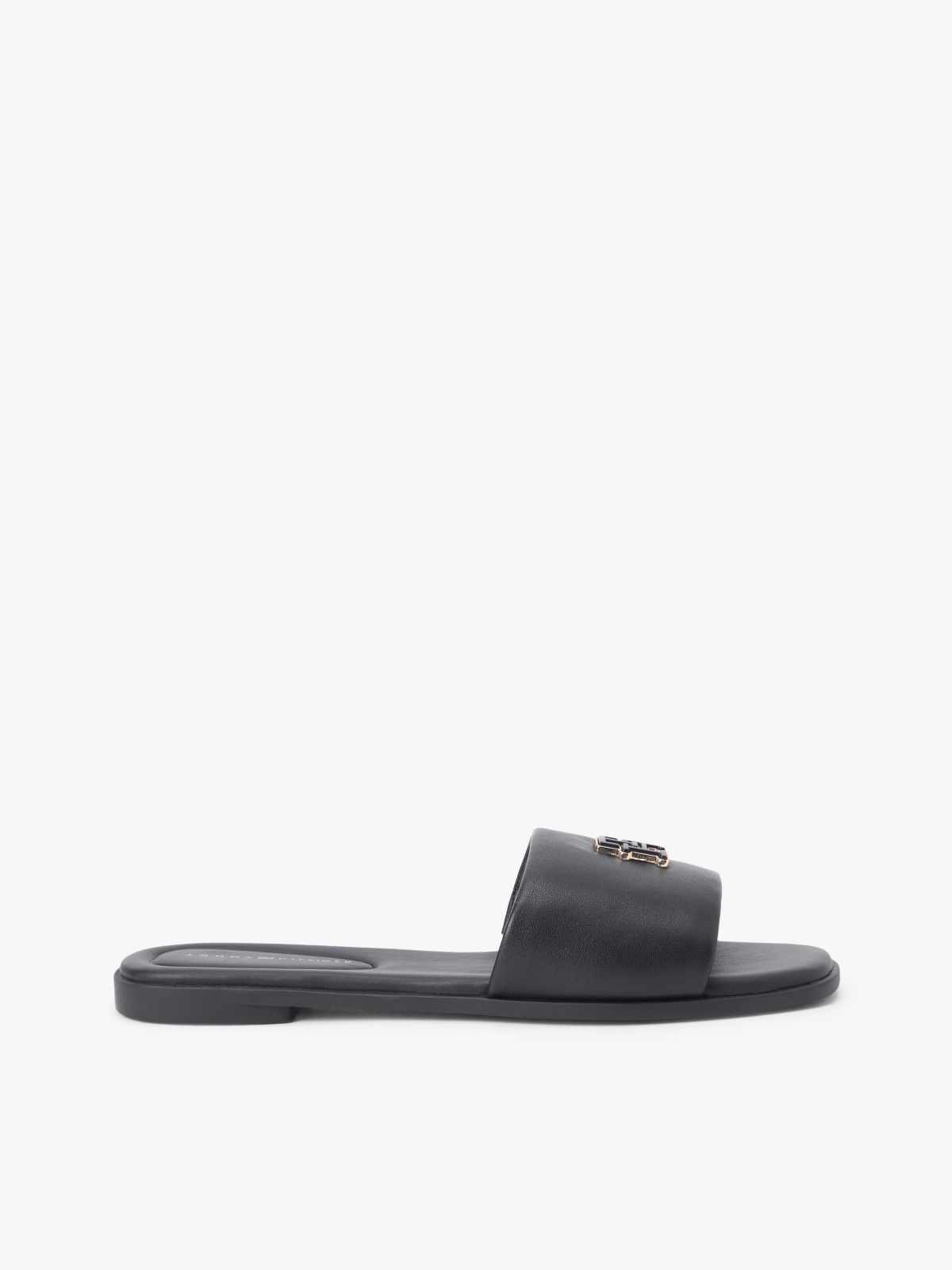 Leather TH Monogram Strap Mules — Black